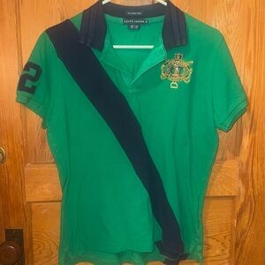 Ralph Lauren Green Polo with Navy Details